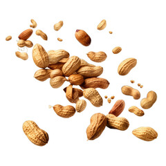 falling peanut isolated on transparent background