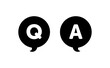 白黒のシンプルな丸い吹き出しQAアイコン(よくあるご質問・FAQ)