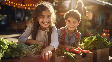 Wall Mural - F_A_kids_farmers_market