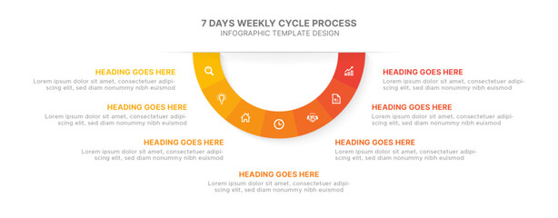 Wall Mural - Weekly Planner Organizer Infographic Template Design