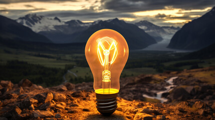 Wall Mural - light bulb with mark