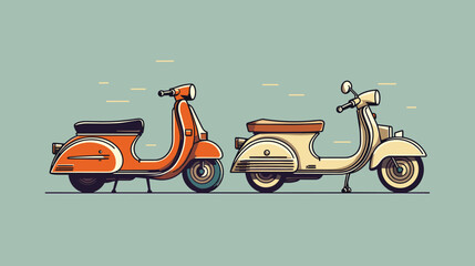 Wall Mural - charm of traditional transportation with a vector art piece showcasing classic and vintage vehicles.