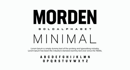 Wall Mural - Modern abstract digital technology logo font alphabet. Minimal modern urban fonts for logo, brand etc. Typography typeface uppercase lowercase and number. vector illustration