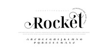 Rocket Premium Luxury Elegant Alphabet Letters And Numbers. Elegant Wedding Typography Classic Serif Font Decorative Vintage Retro. Creative Vector Illustration