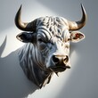 Bull head on a white background