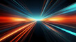 white, blue and orange high speed trace, ray of light, technology, data transfer, speed
