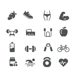  Sport and Fitness Icons Set vector design