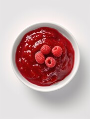 Wall Mural - Red jam in a white bowl