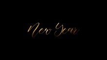 Animated New Year, Text Animation. "A Black Background With The Word Yes In Gold Lettering" - A Luxurious And Elegant Design Perfect For Celebratory, Positive, And Affirming Content Such As Invitation