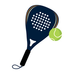 Poster - padel tennis ball and racket