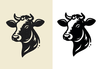 Wall Mural - Cow head. beautiful modern simple logo