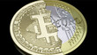 Bitcoin und Euromünze