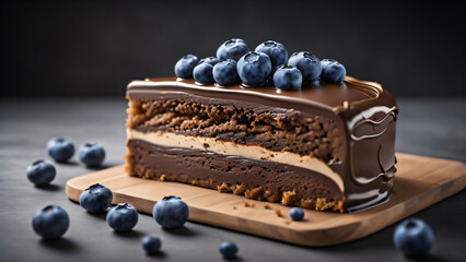 Wall Mural - chocolate cake with berries