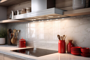 Ventilation hood in a modern kitchen