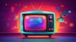 World Television Day Vector Illustration November 21. Television for poster, background, banner, TV in Flat Cartoon Background Design with copy space. Holiday concept. Popular communication in world