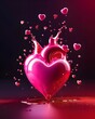 Dzień zakochanych, kocham Cię, różowy wzór serca