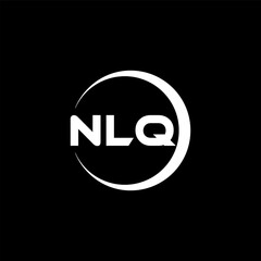 NLQ letter logo design with black background in illustrator, cube logo, vector logo, modern alphabet font overlap style. calligraphy designs for logo, Poster, Invitation, etc.