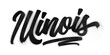 Illinois state name written in graffiti-style brush script lettering with spray paint effect isolated on transparent background
