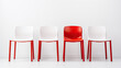 © Nitcharee - Outstanding white chair of red, Unique, human resource,a Leader, recruitment.