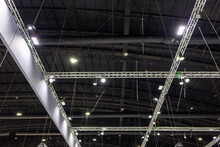 Structure Of A Truss Steel Building ,interior Roof Design And Lighting