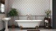 Timeless bathroom design featuring a clawfoot tub, subway tiles, and vintage-inspired fixtures