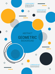 Wall Mural - modern trendy flyer vector design illustration. white background with abstract geometric style eleme