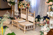 Traditional Indian Weddding Bride and Groom chairs. Indian wedding ceremony decor. 