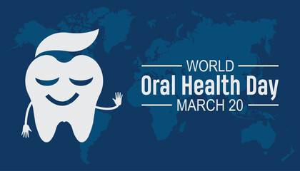 Canvas Print - World Oral Health day is observed every year in March. Holiday, poster, card and background vector illustration design.