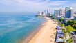 Pattaya Thailand, a view of the beach road with hotels and skycraper buildings