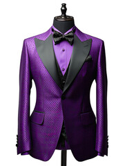 Wall Mural - Violet Women_s Clothing Casual, Suit Jacket Suit and Tuxedo With Dotted Pattern On Transparent Background