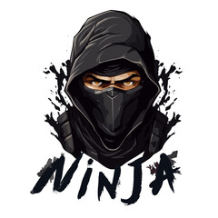 Wall Mural - Logo portrait of an Asian ninja assassin