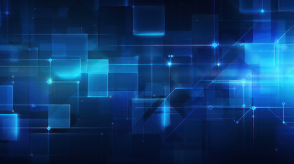 Wall Mural - abstract background with blue glowing neon lines, ai generative