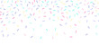 Colorful sprinkles banner background, colorful falling decorative sprinkles background