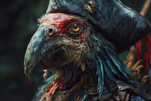 Zombie Eagle Pirate Illustration