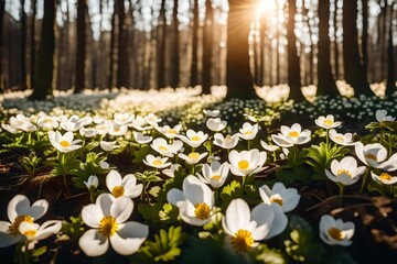 Wall Mural - spring flowers in the park