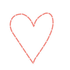 Sticker - Pink Dotted Line Heart Style 