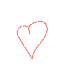 Sticker - Pink Dotted Line Heart Style 