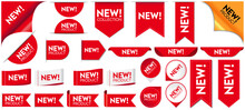 New Ribbons Corner Banner Tag Labels Collection Vector Illustration.