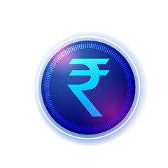 Wall Mural - indian digital currency rupee concept vector