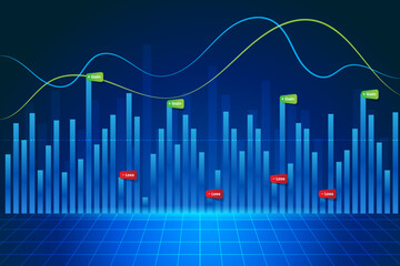 Wall Mural - stock market profit and loss concept vector