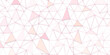 Coral Pink Geometric Triangle Pattern Vector Background. Rose Gold Shimmering Metallic Gradient Faceted Low Poly Print. Pink Grid Mosaic Background, Creative Design Templates