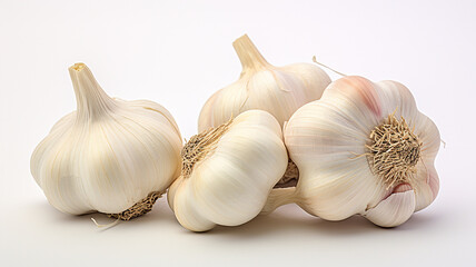 Wall Mural - garlic on white background