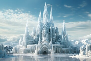 a beautiful, elegant and magnificent ice castle ruled by the ice queen.