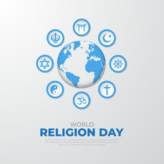 Wall Mural - World Religion Day background Vector Illustration