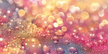 Gold And Pink Textures Glitter Holographic Background.