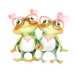 © JewJew - Whimsical Love: Charming Valentine's Day Frogs.