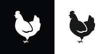 Chicken On Black And White 