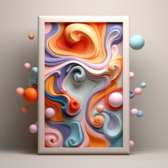 Fototapete - Algorithm icon in artistic strokes against a pastel canvas, ideal for creative and design-oriented businesses.