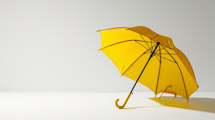 Wall Mural - /imagine A striking yellow umbrella pops against the pure white background.