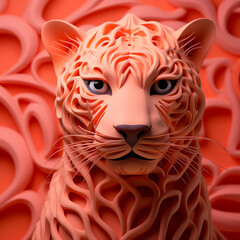 Poster - Leopard icon in vibrant coral, symbolizing startup businesses and innovation.